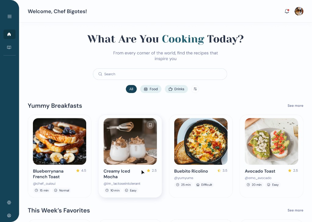 Chefsitos cooking app